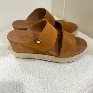 Joie Tan Suede Wedge Sandals